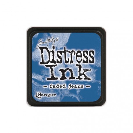 Distress Mini Pad Faded Jeans