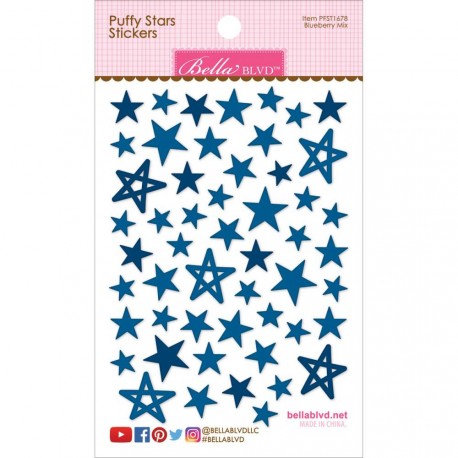 Etoiles Bleues Puffy Stickers